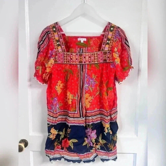 ANTHROPOLOGIE Love Kyla Handmade Embroidered Boho Top - Picture 1 of 2